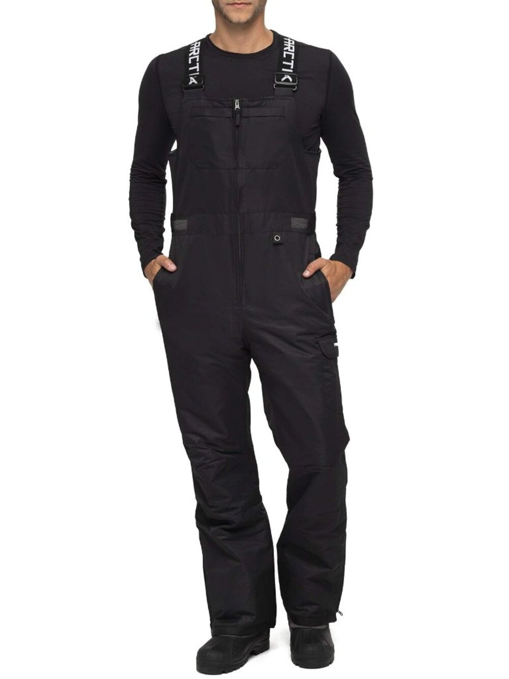 Arctix Men's Avalanche Athletic Fit Insulated Bib Overalls, Black, Large/36-38W